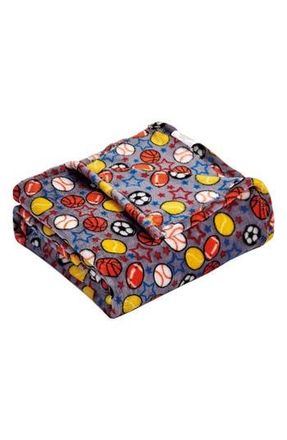 Luxury Home Lets Play Ball Plush Throw Blanket in Grey Multi at Nordstrom Rack