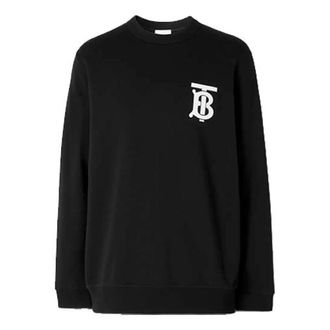 Burberry TB Crewneck Sweatshirt Black White 8024602