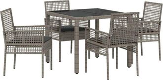 vidaXL Conjunto De Comedor De Jard&iacute;n 5 Pcs Gris Polirat&aacute;n Vidaxl