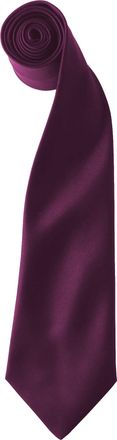 Premier Kleuren Heren Satin Clip Tie (Pakket van 2) (Aubergine)