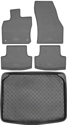 OEM Skoda Karoq Crossover A Partir De 2018 Set - Alfombrillas De Goma + Alfombrilla Maletero