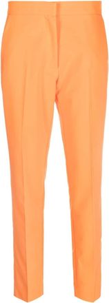 Twin-Set high-waisted cigarette trousers - women - Elastane/Viscose/Polyester/Polyester - L - Orange