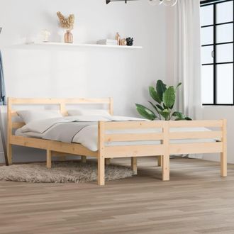 Berkfield Home Bed Frame Solid Wood 140x190 cm in Brown