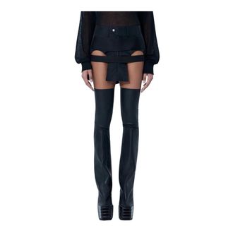 Rick Owens Short Shorts, female, Black, Size: 2XS Temple Mini Skirt
