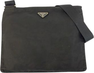Prada Pre-owned Borsa a Spalla con Logo a Triangolo in Nylon Tessuto - - Pre-owned - Donna - Nero - ONE SIZE