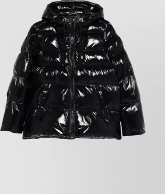 Pinko glossy hooded down puffer jacket