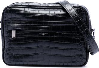 Saint Laurent Pre-owned Saint Laurent Crocodile Embossed Leather Camp Camera Bag Unisex 7WLMAZ2TOKN416FB