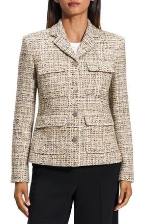 Theory Tweed Military Jacket in Wheat Multi at Nordstrom Rack, Size 8