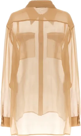 Alberta Ferretti Womens Beige Silk Blouse