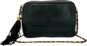 Chanel Pre-owned Cross Body Bags, female, Black, Size: ONE SIZE Pre-owned Vintage Shoulder Bag