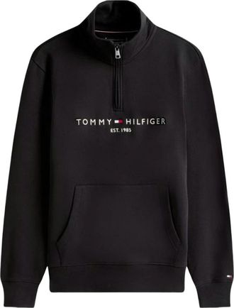 Tommy Hilfiger Logo Mockneck - Heren - Sweatshirts - Zwart - M - Hoodies & sweatvesten