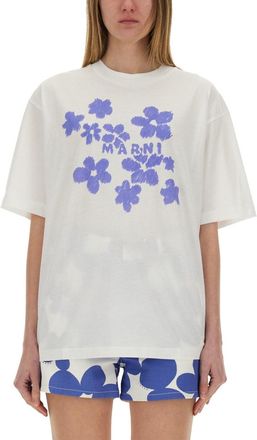 Marni Boxy T-Shirt With Print-Donna