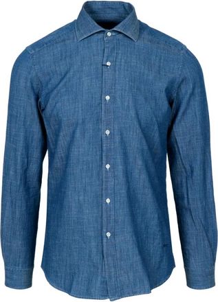 Fay Denim Shirt - Heren - Casual Overhemden - Blauw - L - Denim - Overhemden