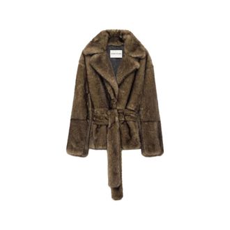 STAND Silena Faux-fur Belted Jacket
