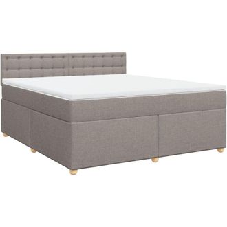 vidaXL Vidaxl - Cama Box Spring Con Colch&oacute;n Tela Gris Taupe 180x200 Cm