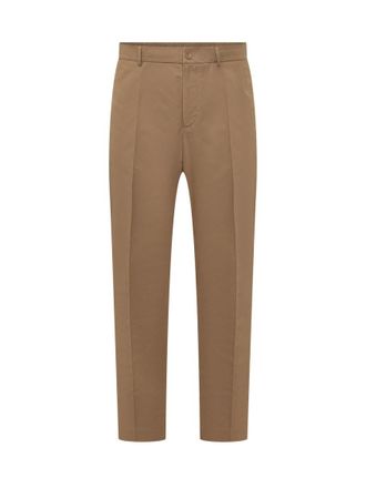 Moncler Brown Flat Front Pants