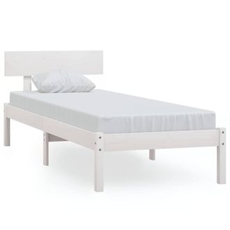 Berkfield Home Bed Frame White Solid Wood 75x190 cm Small Single