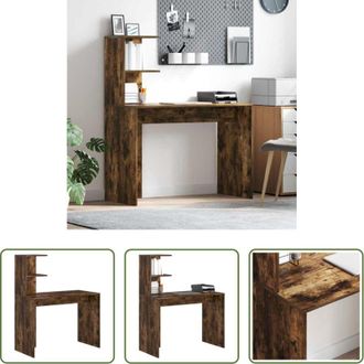 vidaXL Scrivania in legno - Scrivania Rovere fum&eacute; 102 x 50 x 124 cm Legno multistrato