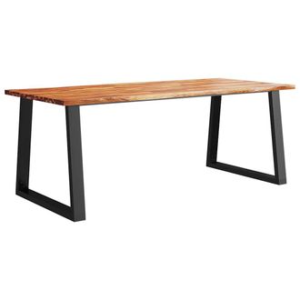vidaXL Vidaxl - Mesa De Comedor Con Borde Vivo Madera Maciza Acacia 200x90x75cm