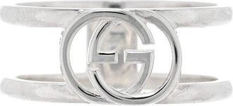 Gucci Silver 9Mm Interlocking G Open Band Ring 47 4 (Authentic Pre-Loved)