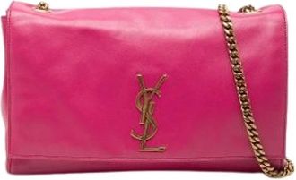 Saint Laurent Pre-owned Suede Crossbody Bag - Dames - Vintage Schoudertas - Roze - ONE Size - Leer - Vintage