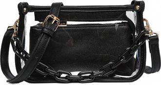 Jen & Co. Womens Jessica Clear Duo Crossbody Bag In Black