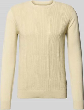 Blend Slim Fit Pullover in Strick-Optik Modell Baron in Schilf, Gr&ouml;&szlig;e 3XL