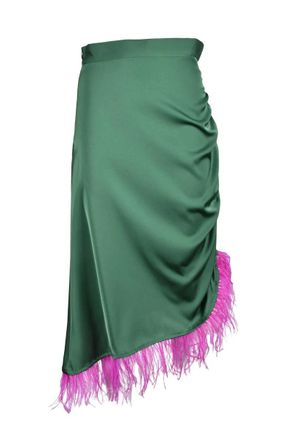 Weili Zheng Green/Pink Viscose Skirt