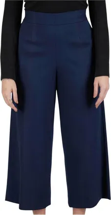 Kiton Broeken, Dames, Blauw, M, Wol, Cropped Broeken