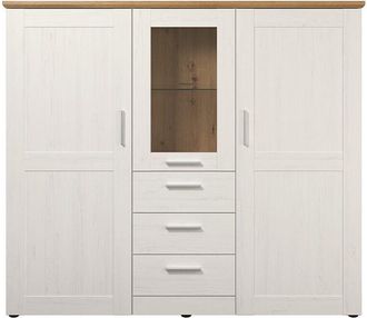 Trendteam Vetrina a 3 ante di cui una con vetro temperato, 3 cassetti L159 cm - Shade