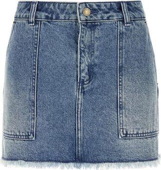 Michael Kors Minigonna in denim sfrangiata - - Skirts - Donna - Blu - M
