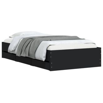 Berkfield Home Modern Bed Frame with Drawers without Mattress Black 90x200 cm