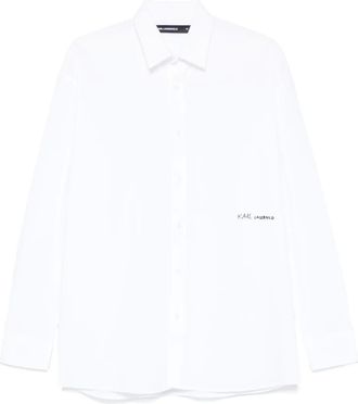 Karl Lagerfeld Camicia con applicazione logo - Bianco
