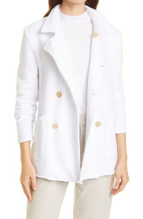 Frank & Eileen Raw Edge French Terry Peacoat in White at Nordstrom, Size Small
