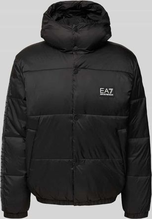Emporio Armani Steppjacke mit Kapuze und Label-Patch in Black, Größe XXXL