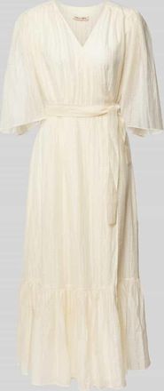 Stella Nova Maxikleid in Wickel-Optik in Beige, Gr&ouml;&szlig;e 36