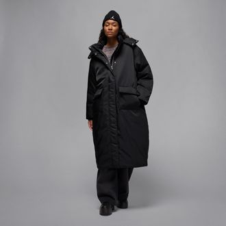 Nike Jordan Womens Jordan Flight Therma-FIT Oversized Down Parka in Black | HV5167-010