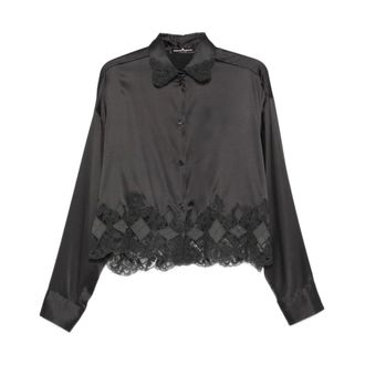 Ermanno Scervino Silk Shirt With Lace Trim