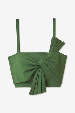 Farm Rio Bauchfreies Leinenmix-Tr&auml;gertop Front Bow