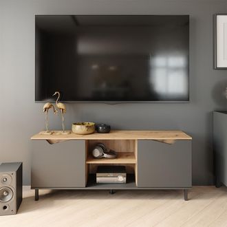 Vicco Mueble Bajo Para Tv Marelle, Antracita/artisan, 150 X 60 Cm Con 2 Puertas, Vicco