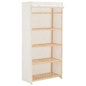 vidaXL Armario De Tela Blanco 79x40x170 Cm Vidaxl