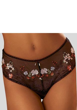Lascana Stringpanty LASCANA Maria, Damen, Gr. 36/38, bunt (schwarz, bunt), Mesh, Obermaterial: 76% Polyamid, 21% Polyester, 3% Elasthan, figurbetont, Unterhos