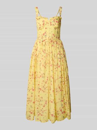 Lace & Beads Cocktailkleid im Allover-Look in GELB, Gr&ouml;&szlig;e S