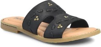 B&oslash;rn Benita Slide Sandal in Black Nubuck at Nordstrom, Size 10