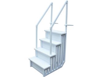 Habitat et Jardin Escalera Regulable Para Piscina Habitat Et Jardin Blanco De 122 A 137 Cm