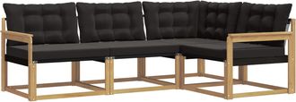vidaXL Conjunto De Sof&aacute;s De Exterior 4 Uds. Blanco Y Negro Vidaxl