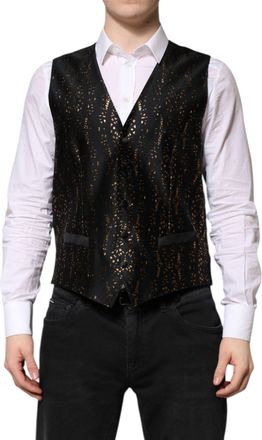 Dolce & Gabbana Black Lurex Formal Vest - Black