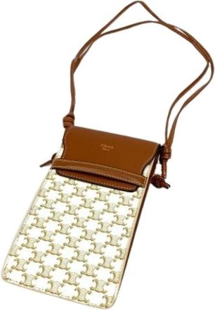Celine Pre-owned Cross Body Bags, female, Beige, Size: ONE SIZE Pre-owned Nylon Cross Body Bag