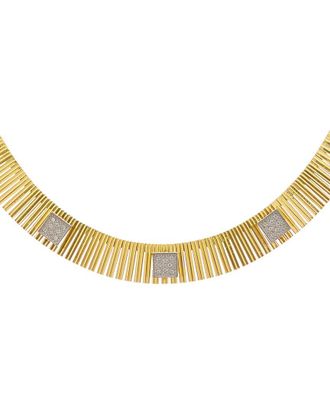 Meshmerise 18K Over Silver 0.12 Ct. Tw. Lab-Grown Diamond Necklace