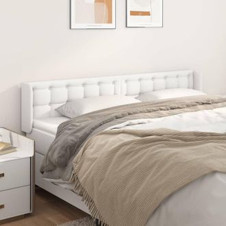 vidaXL Cabecero De Cuero Sint&eacute;tico Blanco 163x16x78/88 Cm Vidaxl